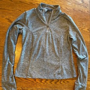 Zobha Womens Small Heather Gray Athletic 1/4 Zip Long Sleeve Pullover
